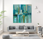A Walk in the Rain by Silvia Vassileva on GIANT ART - turquoise abstract