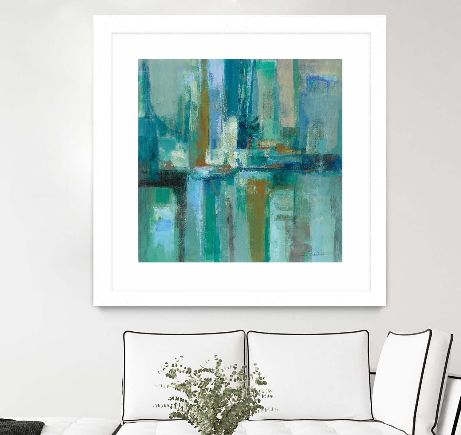 A Walk in the Rain by Silvia Vassileva on GIANT ART - turquoise abstract