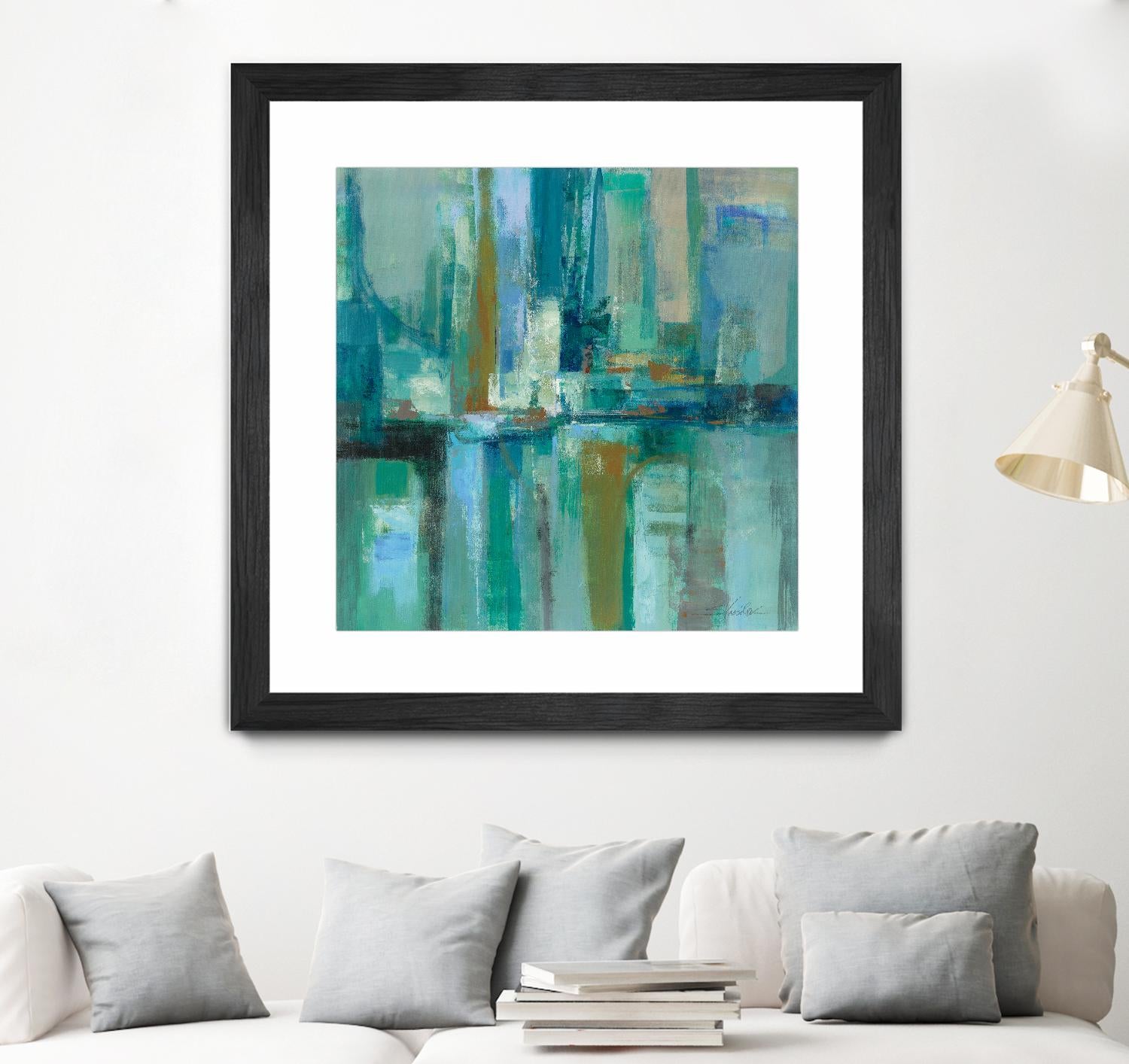 A Walk in the Rain by Silvia Vassileva on GIANT ART - turquoise abstract