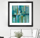 A Walk in the Rain by Silvia Vassileva on GIANT ART - turquoise abstract