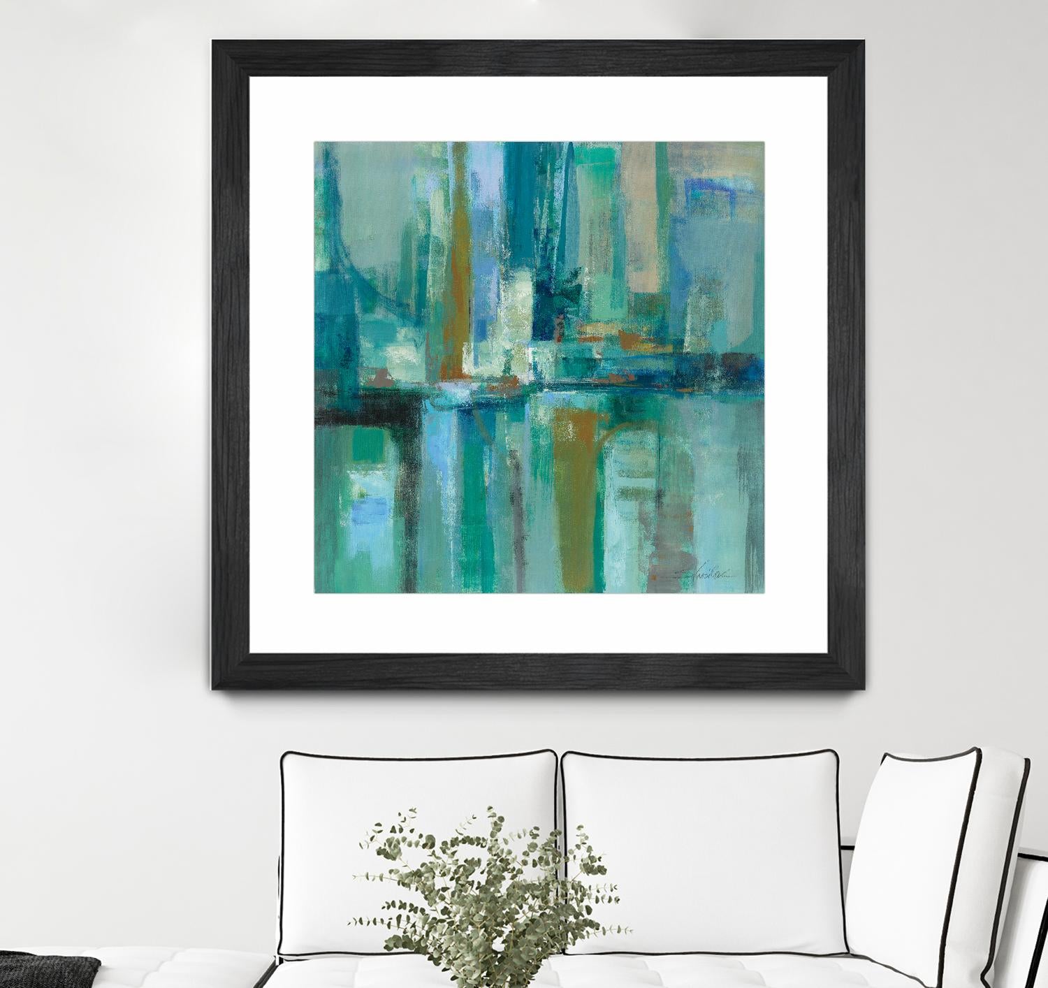 A Walk in the Rain by Silvia Vassileva on GIANT ART - turquoise abstract