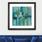 A Walk in the Rain by Silvia Vassileva on GIANT ART - turquoise abstract