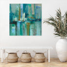 A Walk in the Rain by Silvia Vassileva on GIANT ART - turquoise abstract
