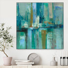 A Walk in the Rain by Silvia Vassileva on GIANT ART - turquoise abstract