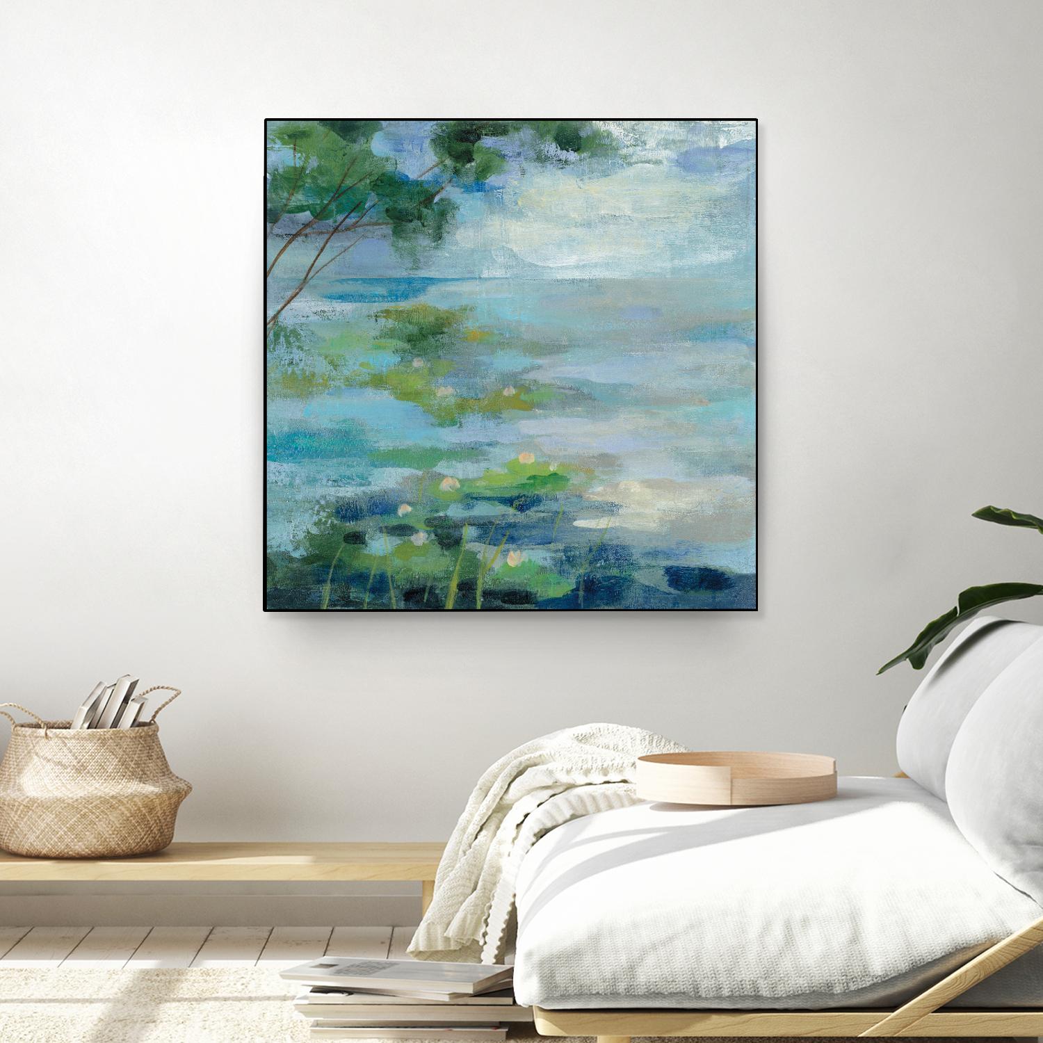 Lily Pond I by Silvia Vassileva on GIANT ART - blue landscape