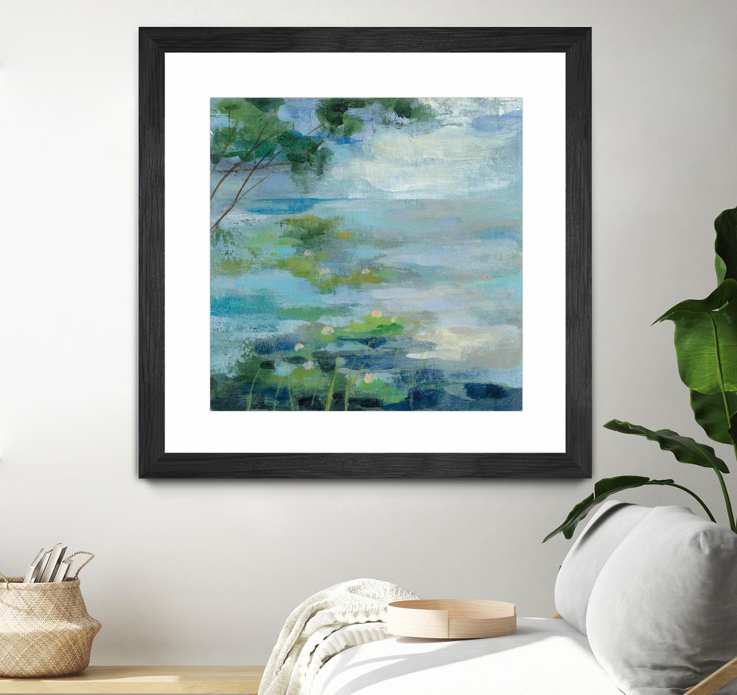 Lily Pond I by Silvia Vassileva on GIANT ART - blue landscape