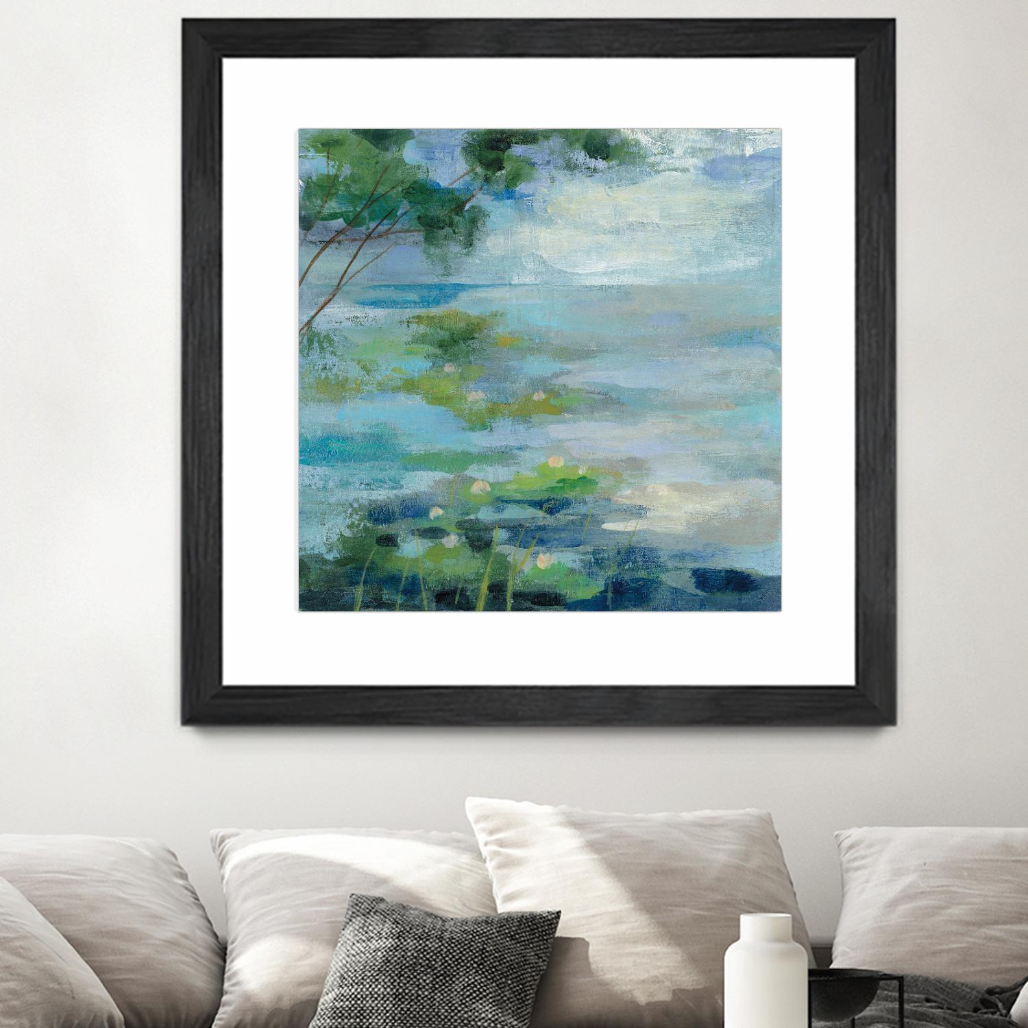 Lily Pond I by Silvia Vassileva on GIANT ART - blue landscape