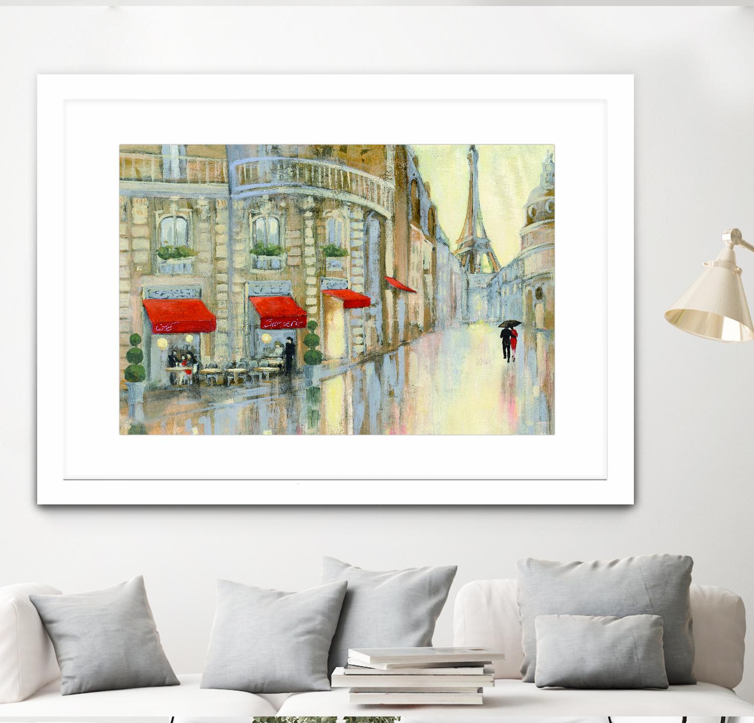 Touring Paris Couple by Julia Purinton on GIANT ART - beige everyday life