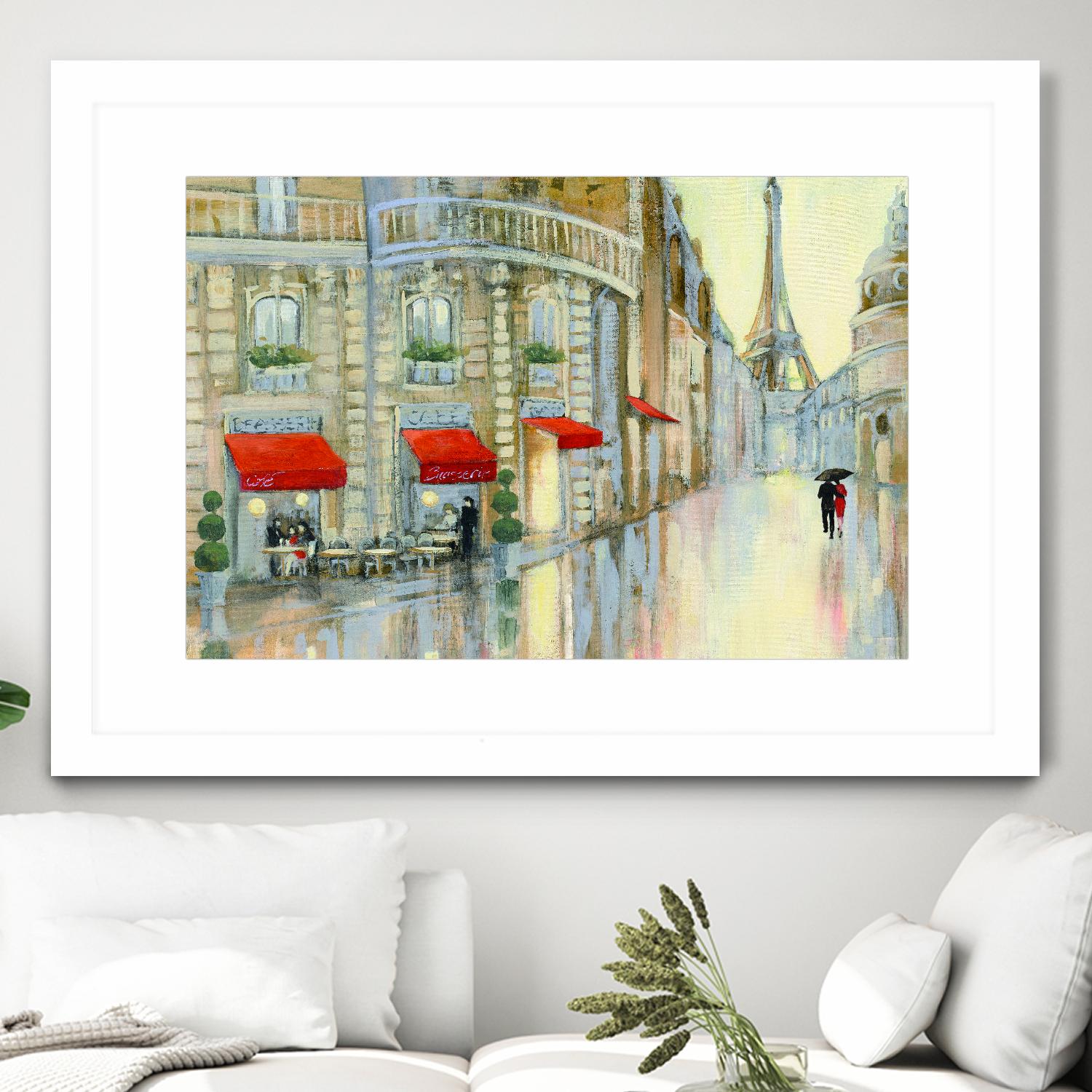 Touring Paris Couple by Julia Purinton on GIANT ART - beige everyday life