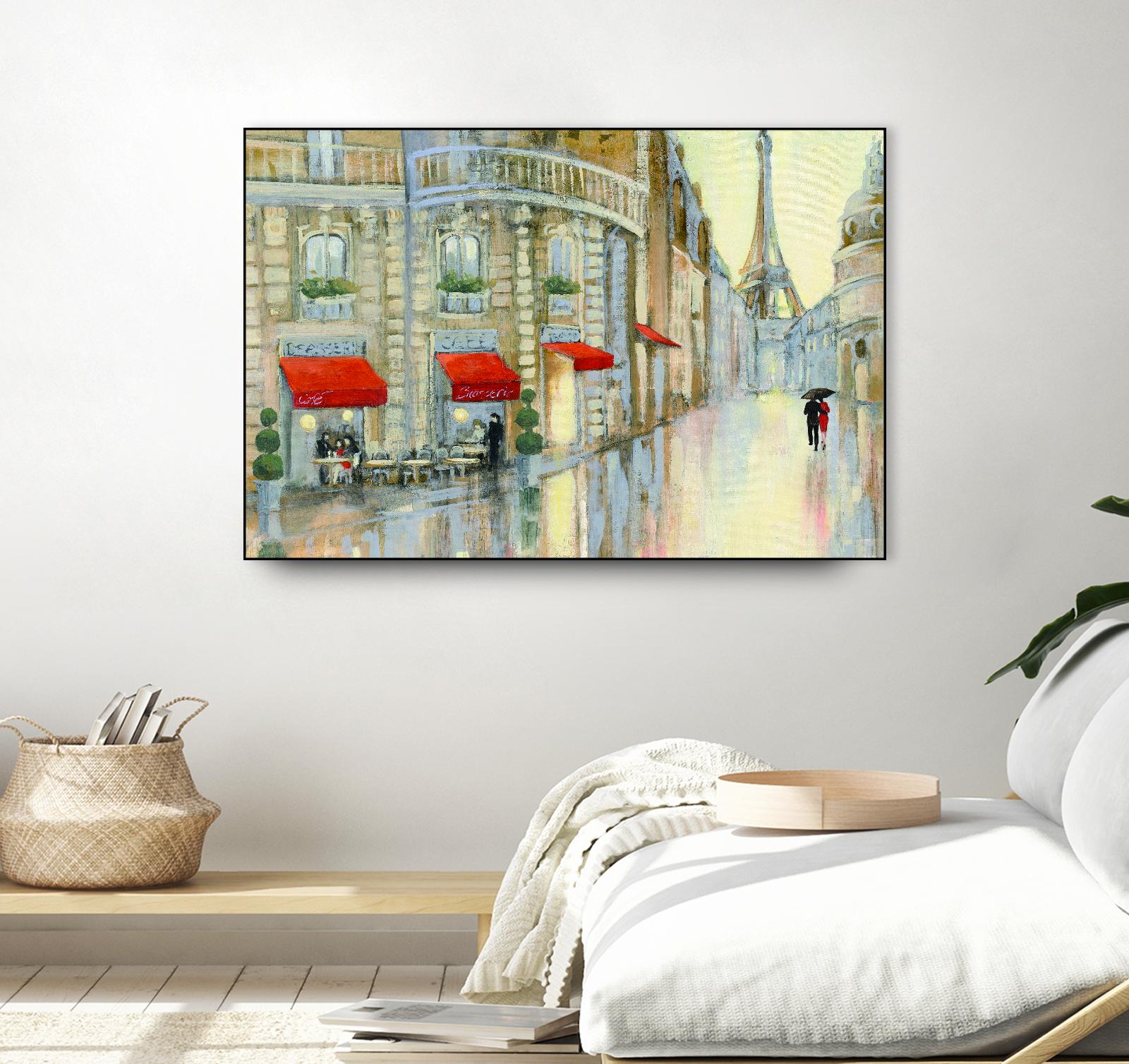 Touring Paris Couple by Julia Purinton on GIANT ART - beige everyday life