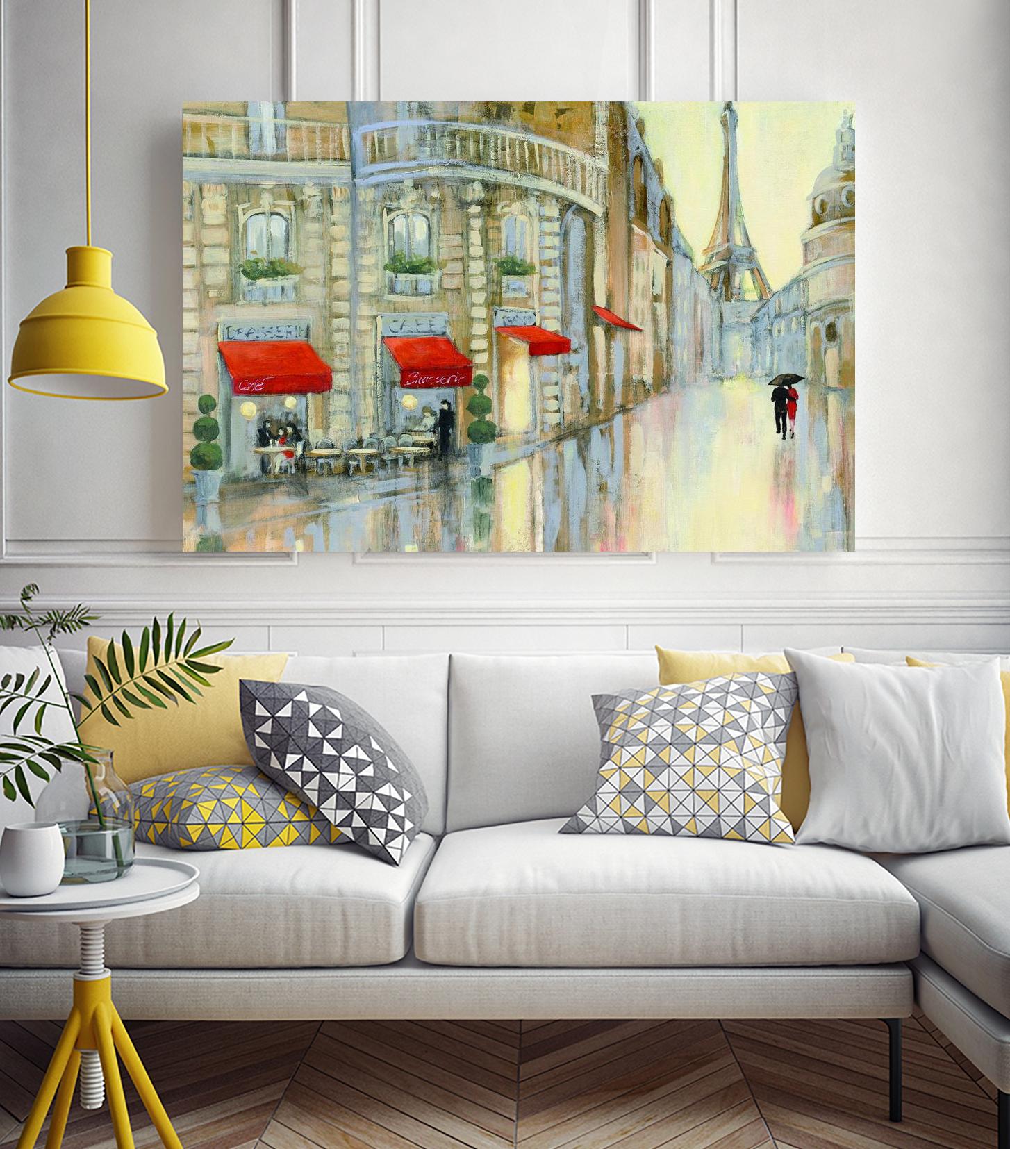 Touring Paris Couple by Julia Purinton on GIANT ART - beige everyday life