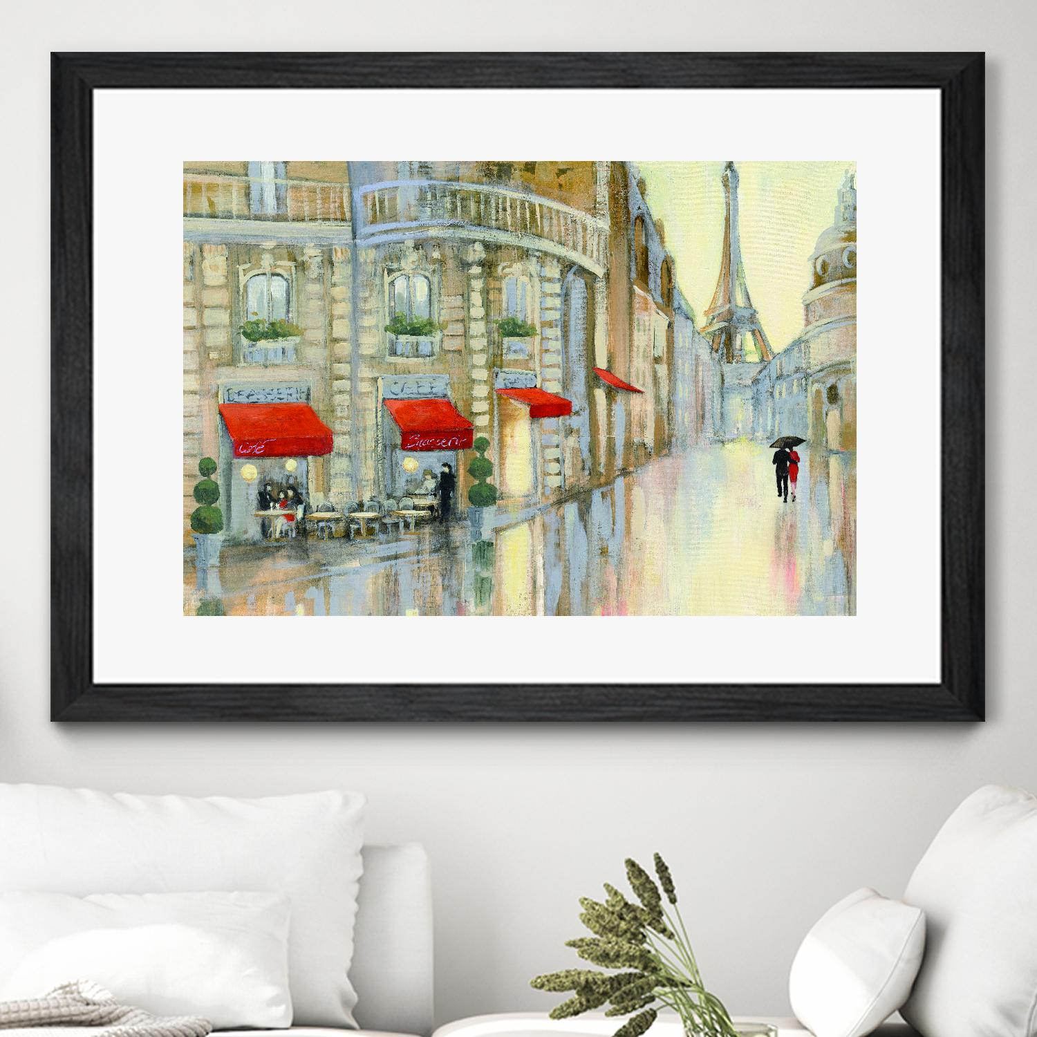 Touring Paris Couple by Julia Purinton on GIANT ART - beige everyday life