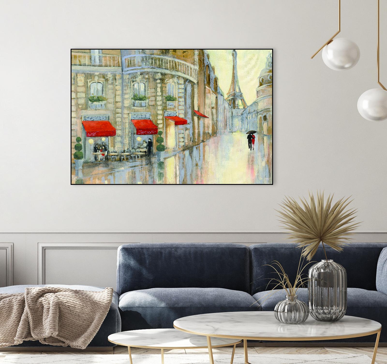 Touring Paris Couple by Julia Purinton on GIANT ART - beige everyday life