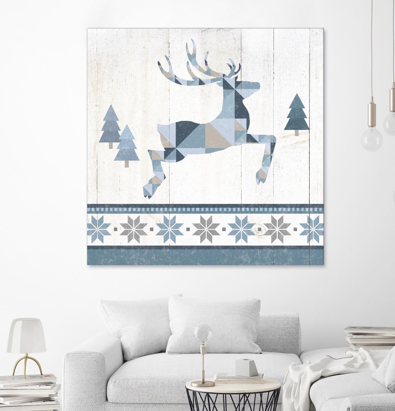 Nordic Geo Lodge Deer III by Portfolio on GIANT ART - white country look