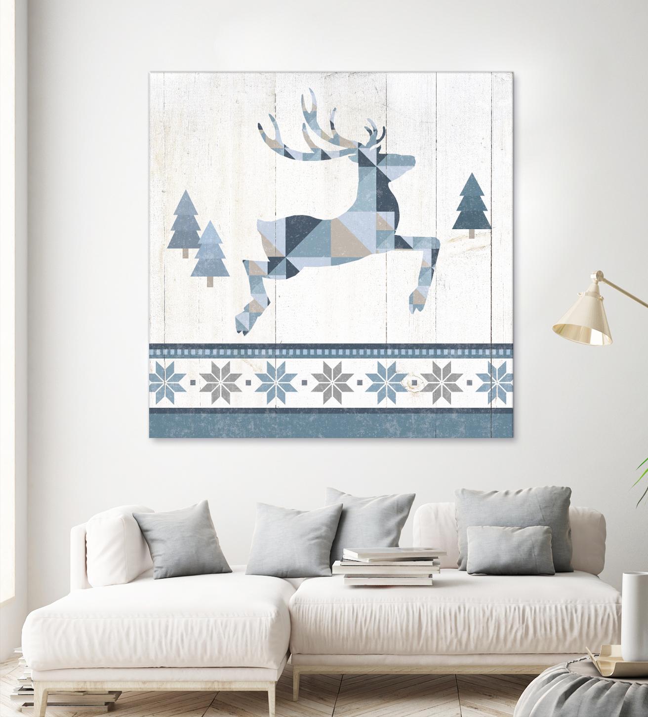Nordic Geo Lodge Deer III by Portfolio on GIANT ART - white country look