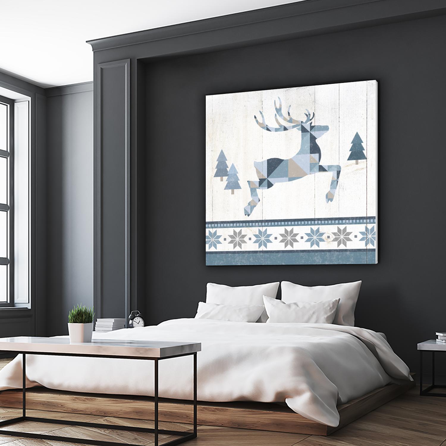 Nordic Geo Lodge Deer III by Portfolio on GIANT ART - white country look