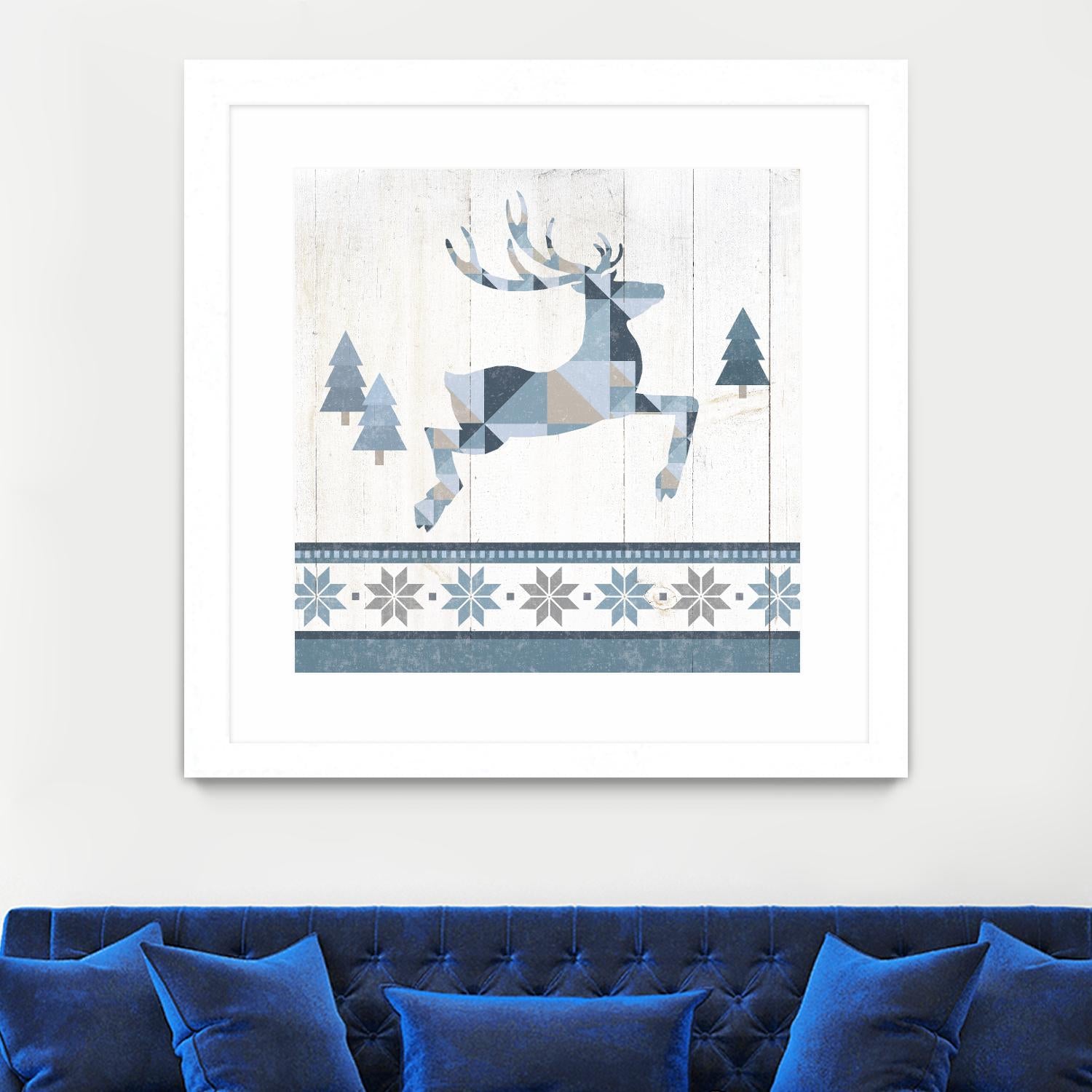 Nordic Geo Lodge Deer III by Portfolio on GIANT ART - white country look