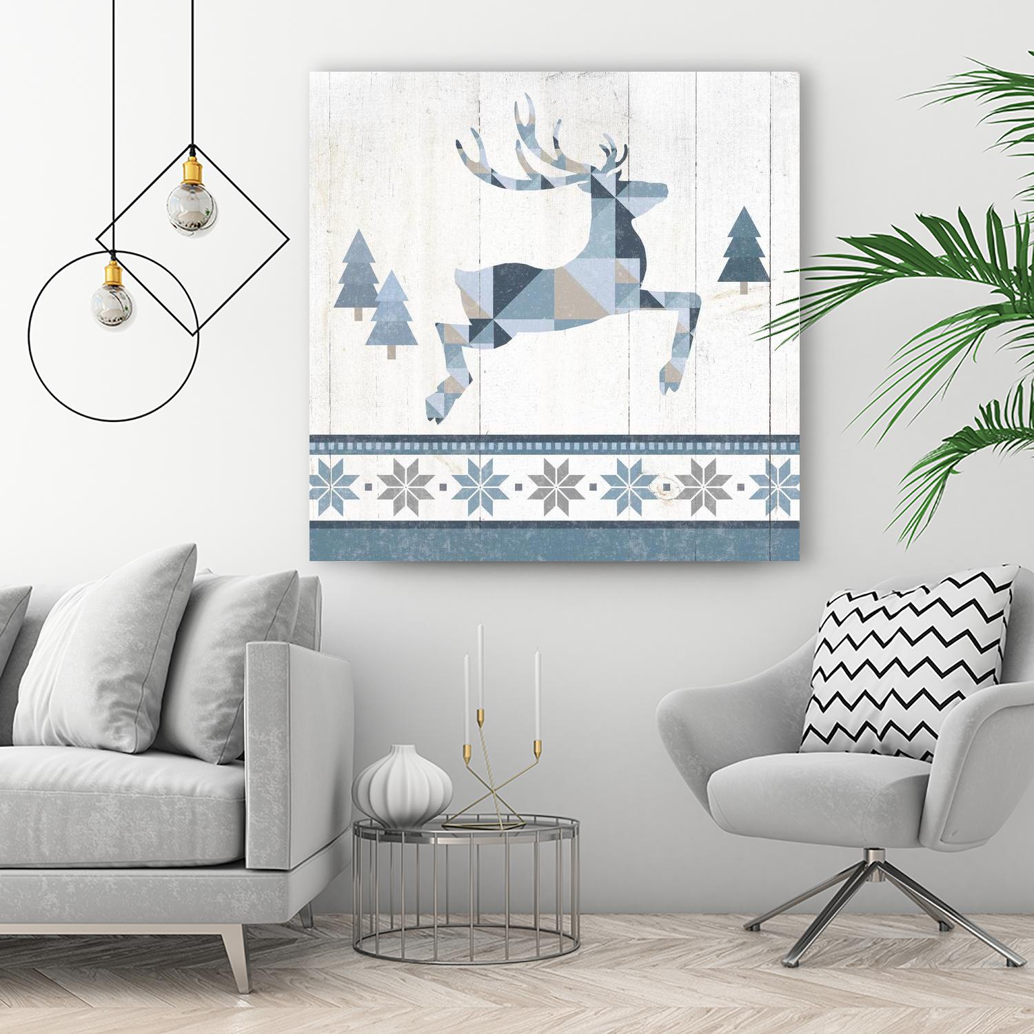 Nordic Geo Lodge Deer III by Portfolio on GIANT ART - white country look