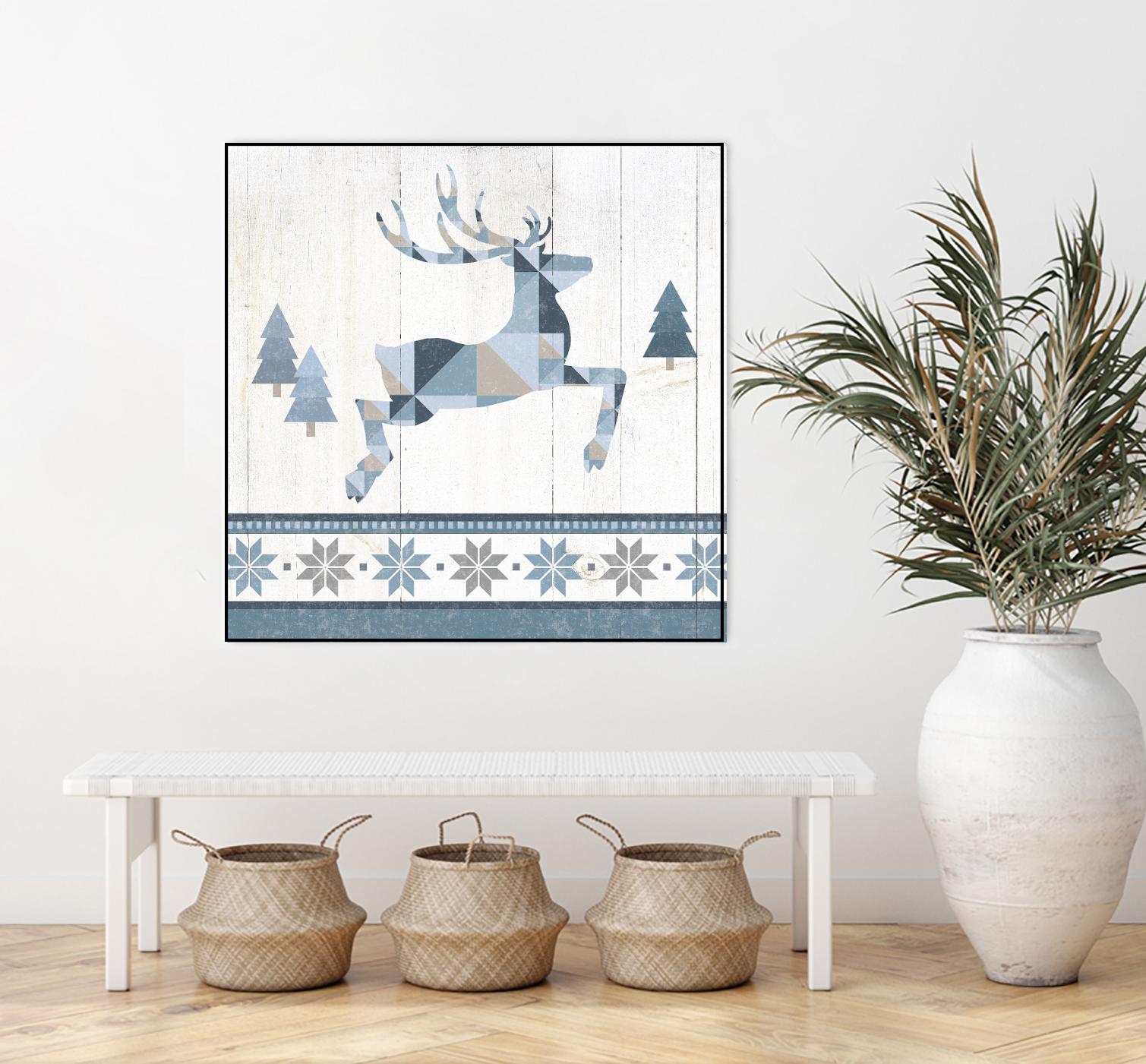 Nordic Geo Lodge Deer III by Portfolio on GIANT ART - white country look