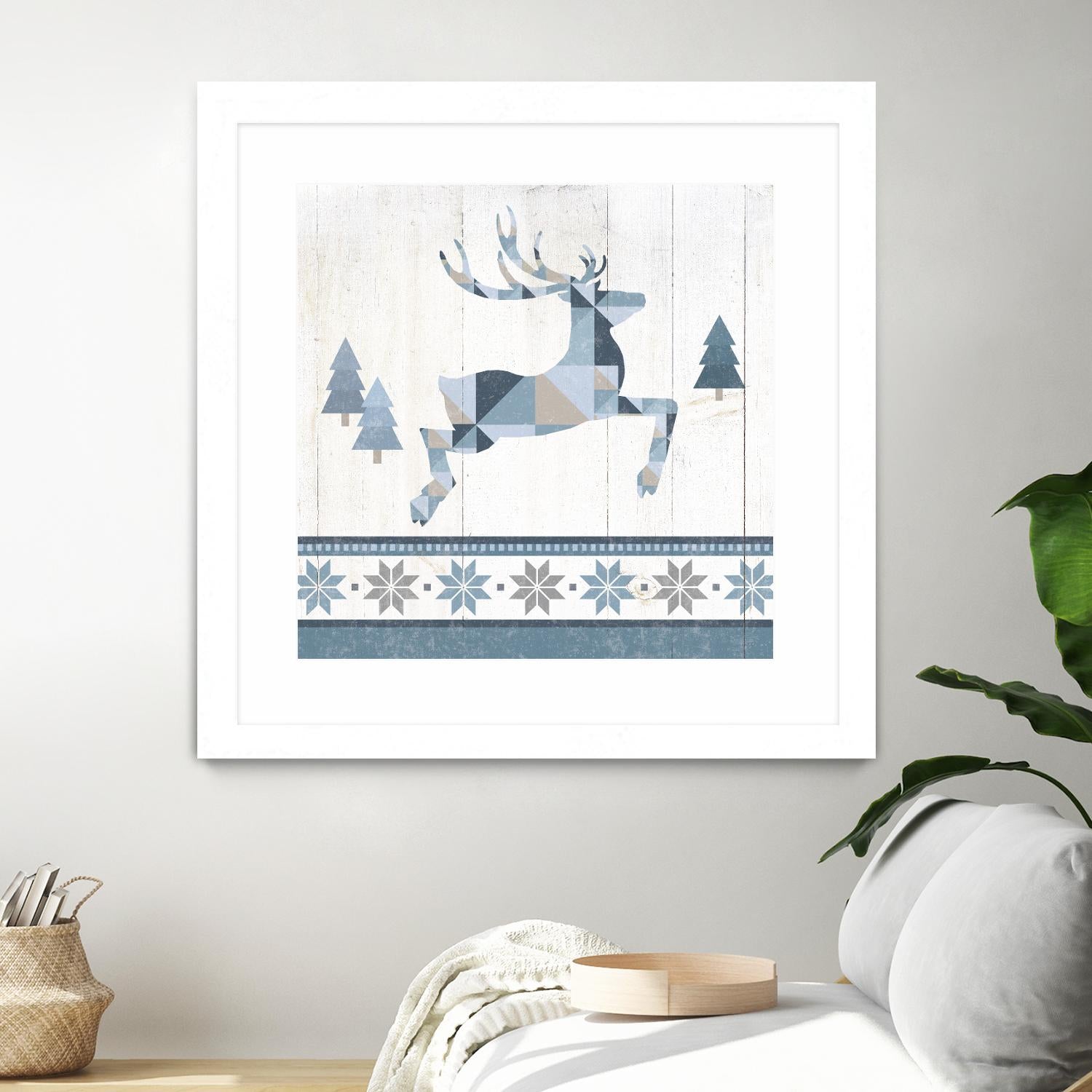 Nordic Geo Lodge Deer III by Portfolio on GIANT ART - white country look
