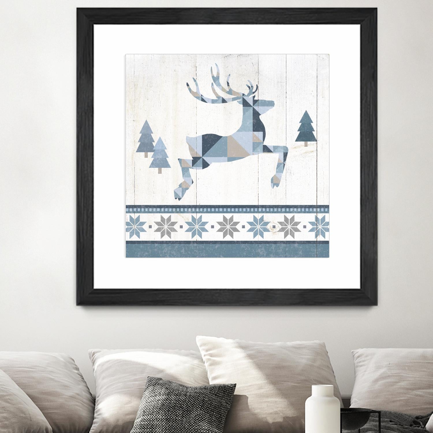 Nordic Geo Lodge Deer III by Portfolio on GIANT ART - white country look