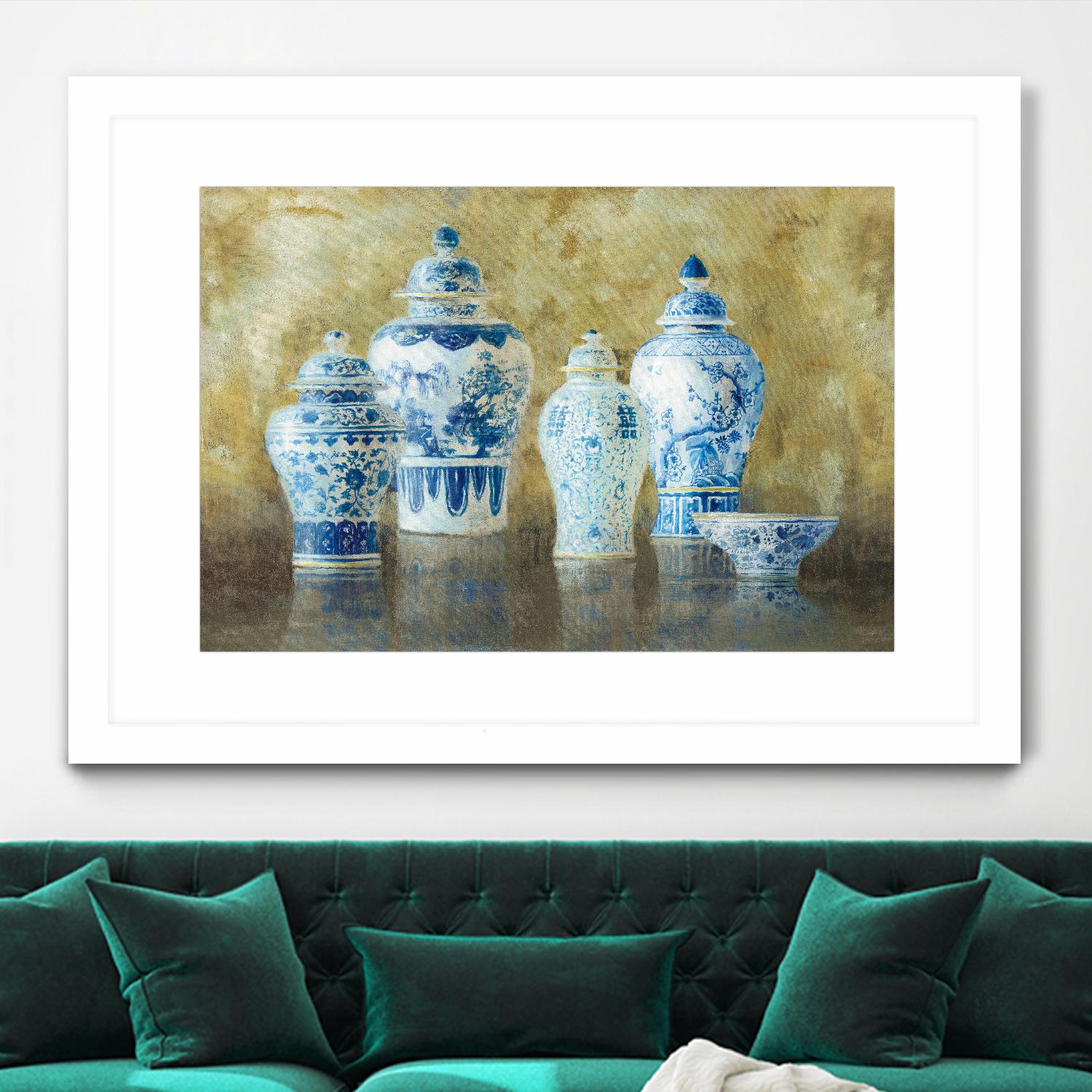 Ginger Jar Still Life 2 by Danhui Nai on GIANT ART - blue pot - dish