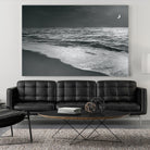 Moonrise Beach Black and White by Sue Schlabach on GIANT ART - white sea scene