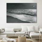 Moonrise Beach Black and White by Sue Schlabach on GIANT ART - white sea scene