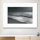 Moonrise Beach Black and White by Sue Schlabach on GIANT ART - white sea scene