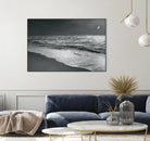 Moonrise Beach Black and White by Sue Schlabach on GIANT ART - white sea scene