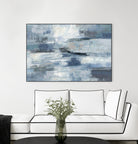 Clear Water Indigo and Gray by Silvia Vassileva on GIANT ART - white abstract