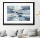 Clear Water Indigo and Gray by Silvia Vassileva on GIANT ART - white abstract
