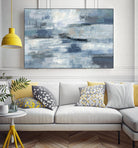 Clear Water Indigo and Gray by Silvia Vassileva on GIANT ART - white abstract