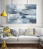 Clear Water Indigo and Gray by Silvia Vassileva on GIANT ART - white abstract