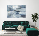 Clear Water Indigo and Gray by Silvia Vassileva on GIANT ART - white abstract
