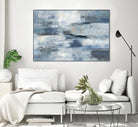 Clear Water Indigo and Gray by Silvia Vassileva on GIANT ART - white abstract