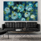 Indigo Mums by Silvia Vassileva on GIANT ART - turquoise floral