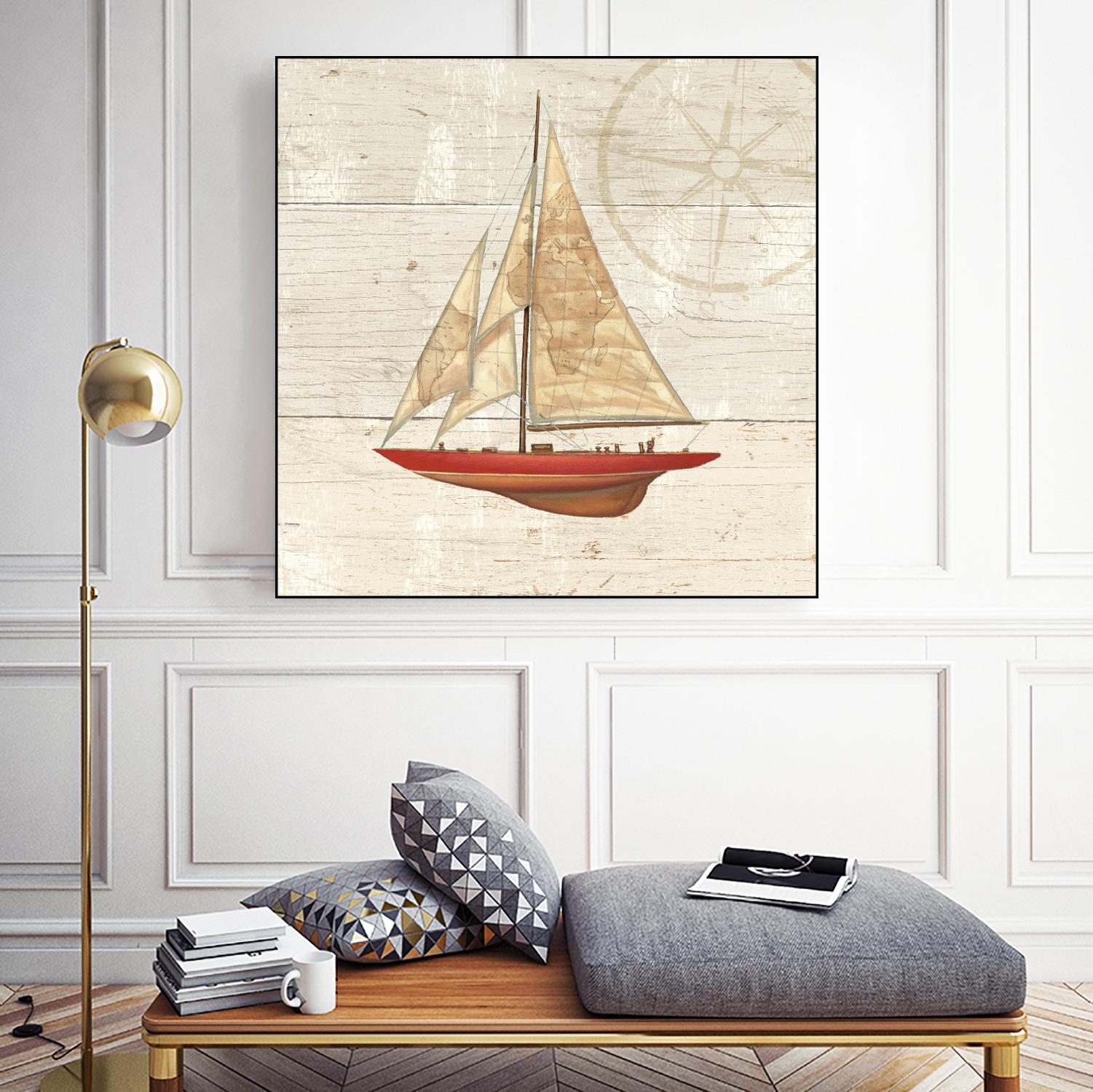 Nautique II by James Wiens on GIANT ART - beige nautical
