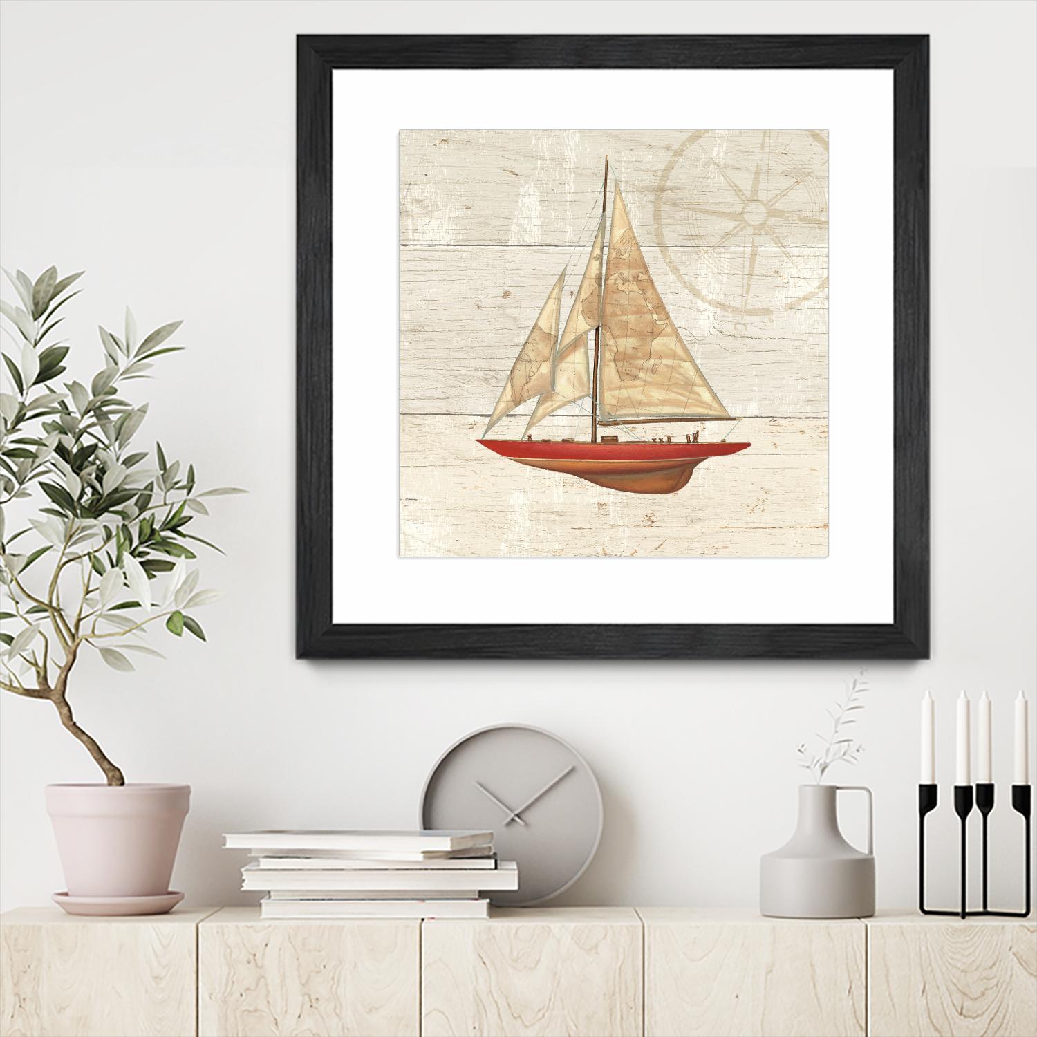 Nautique II by James Wiens on GIANT ART - beige nautical