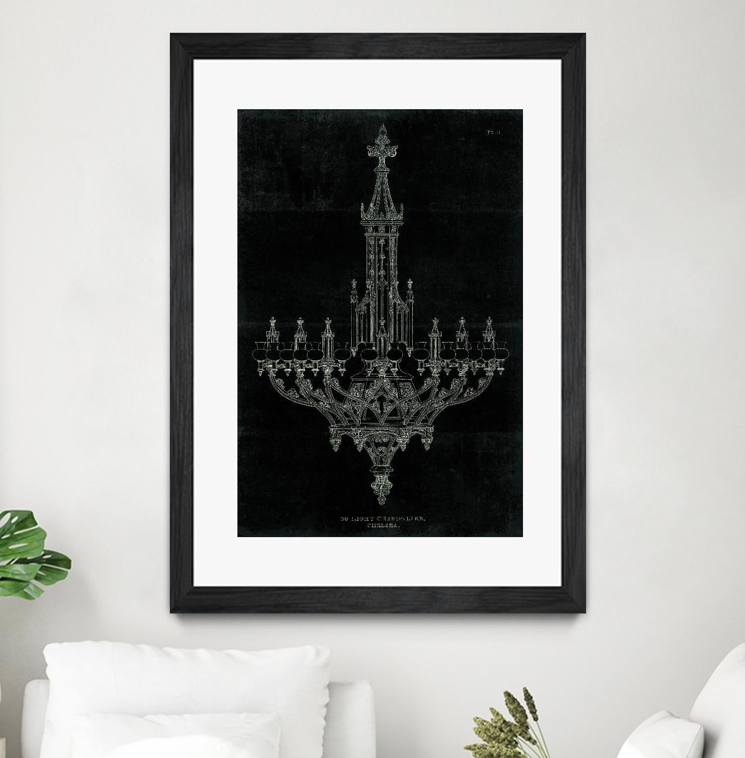 Ornamental Metal Work Chandelier by Portfolio on GIANT ART - grey interior