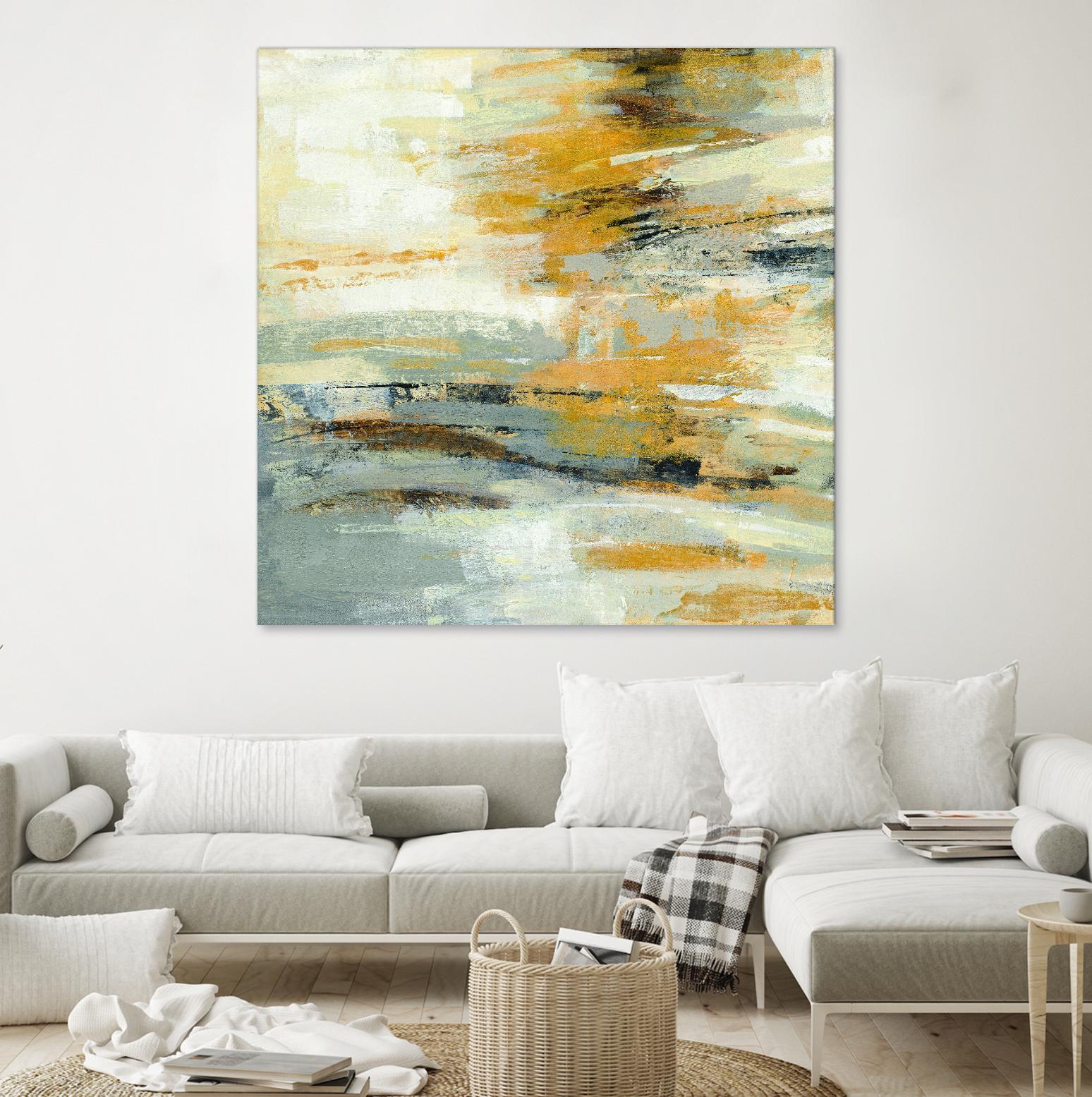 Golden Dust Crop by Silvia Vassileva on GIANT ART - beige abstract