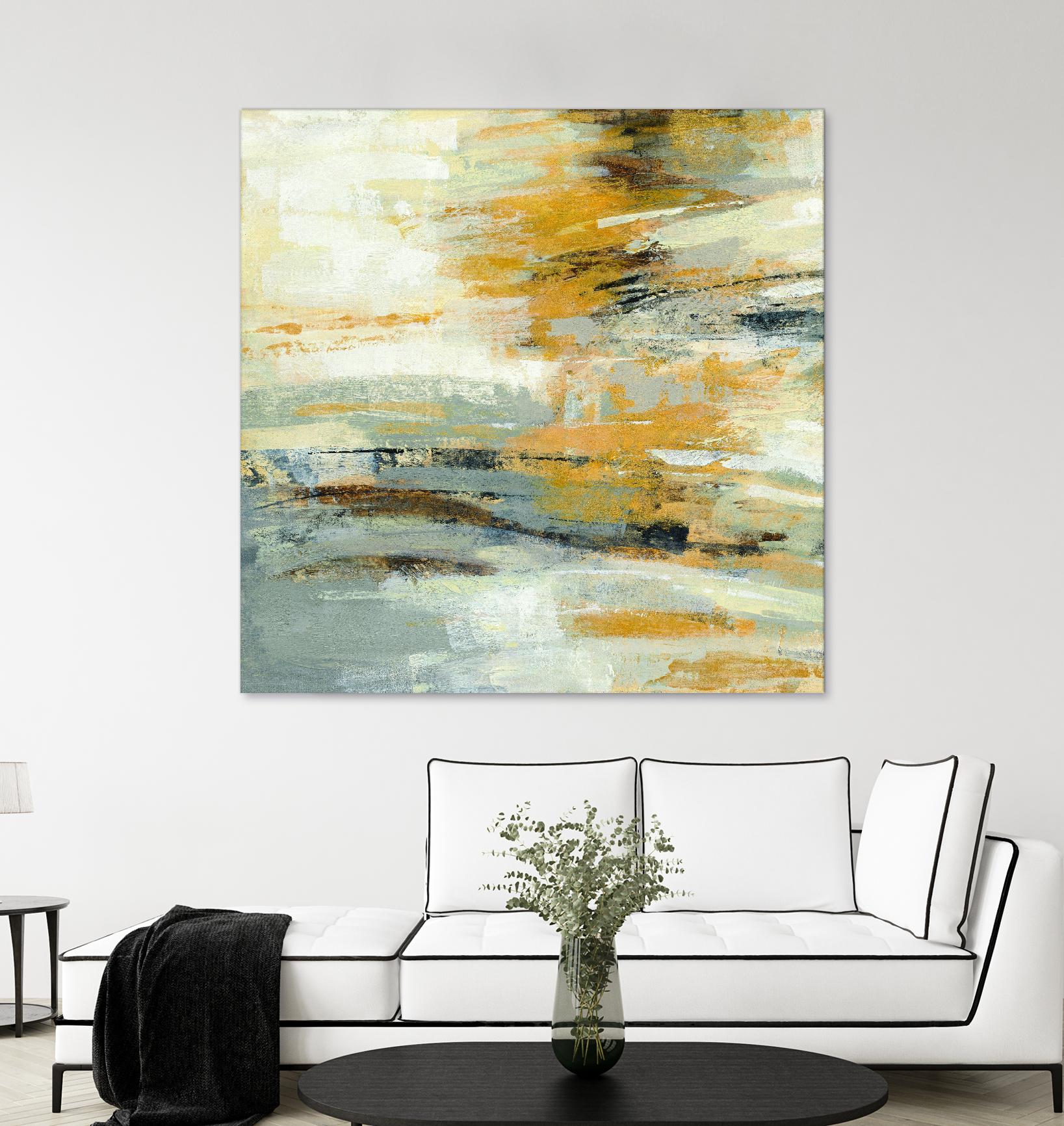 Golden Dust Crop by Silvia Vassileva on GIANT ART - beige abstract