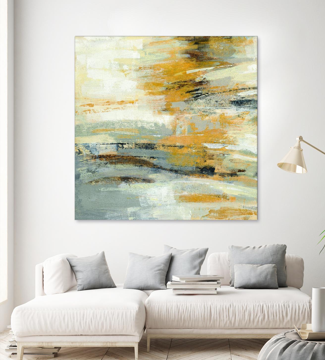 Golden Dust Crop by Silvia Vassileva on GIANT ART - beige abstract