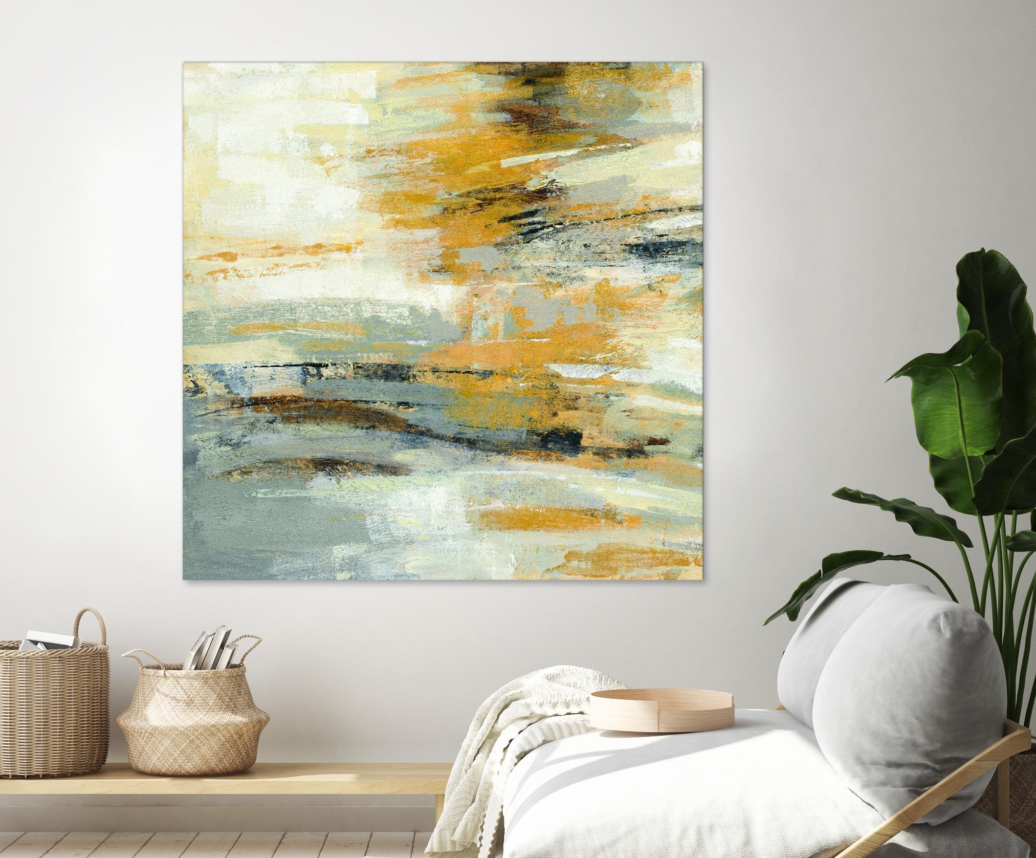 Golden Dust Crop by Silvia Vassileva on GIANT ART - beige abstract