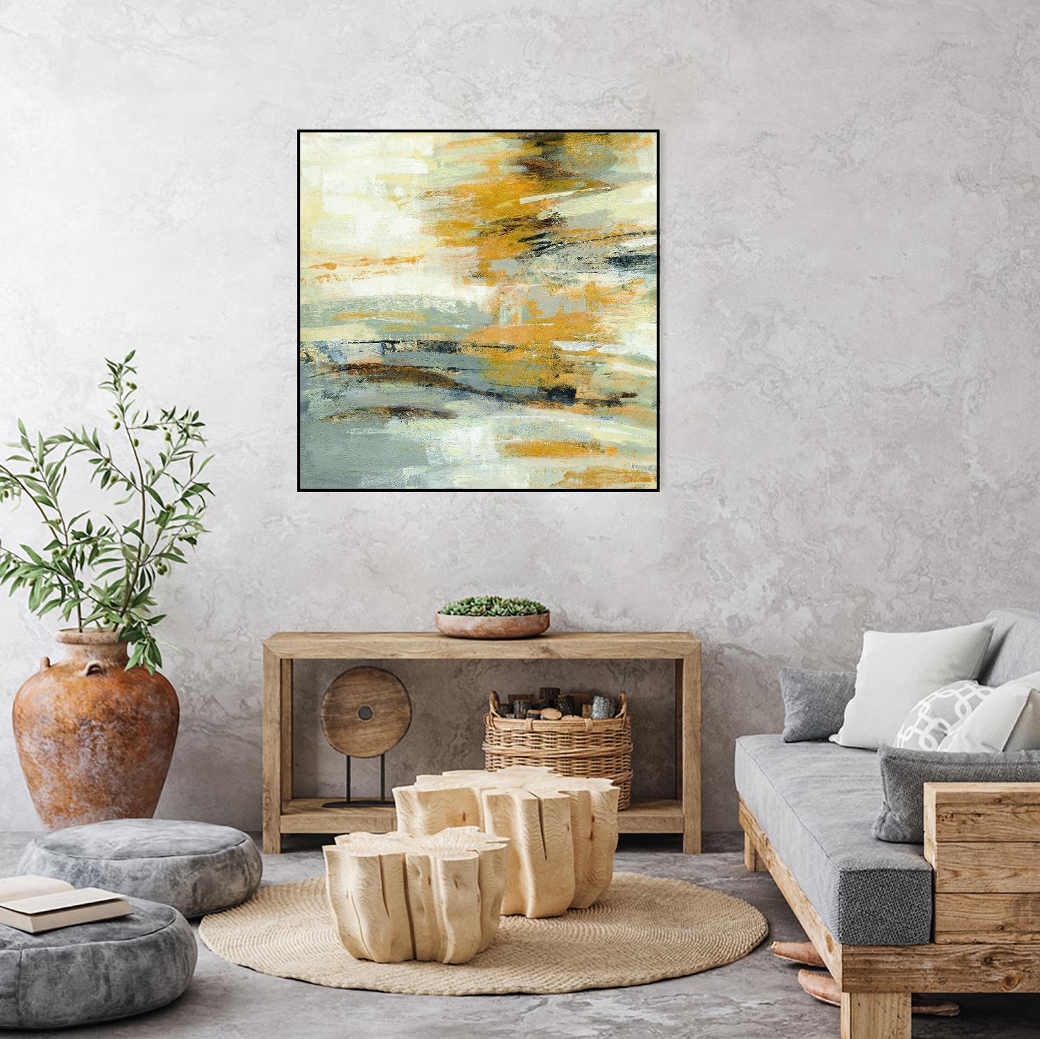 Golden Dust Crop by Silvia Vassileva on GIANT ART - beige abstract