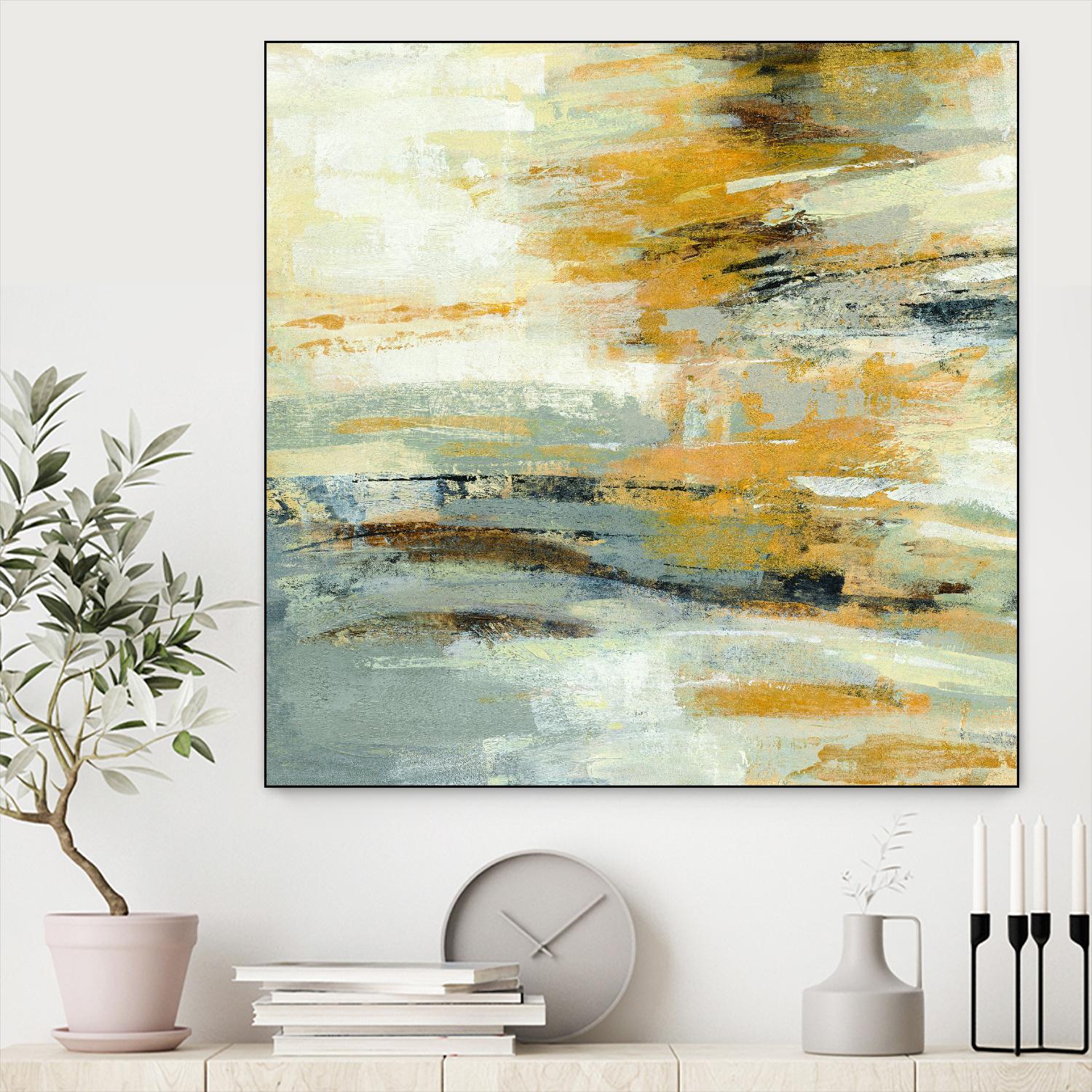 Golden Dust Crop by Silvia Vassileva on GIANT ART - beige abstract