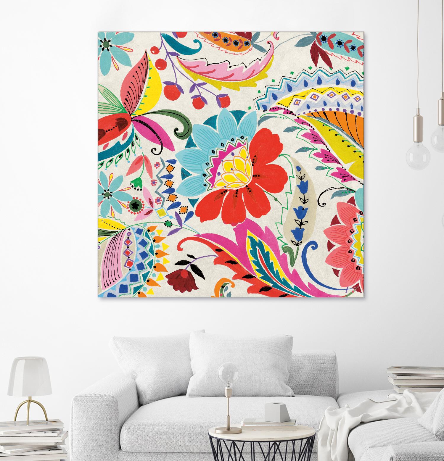 Boho Paisley II by Portfolio on GIANT ART - blue floral