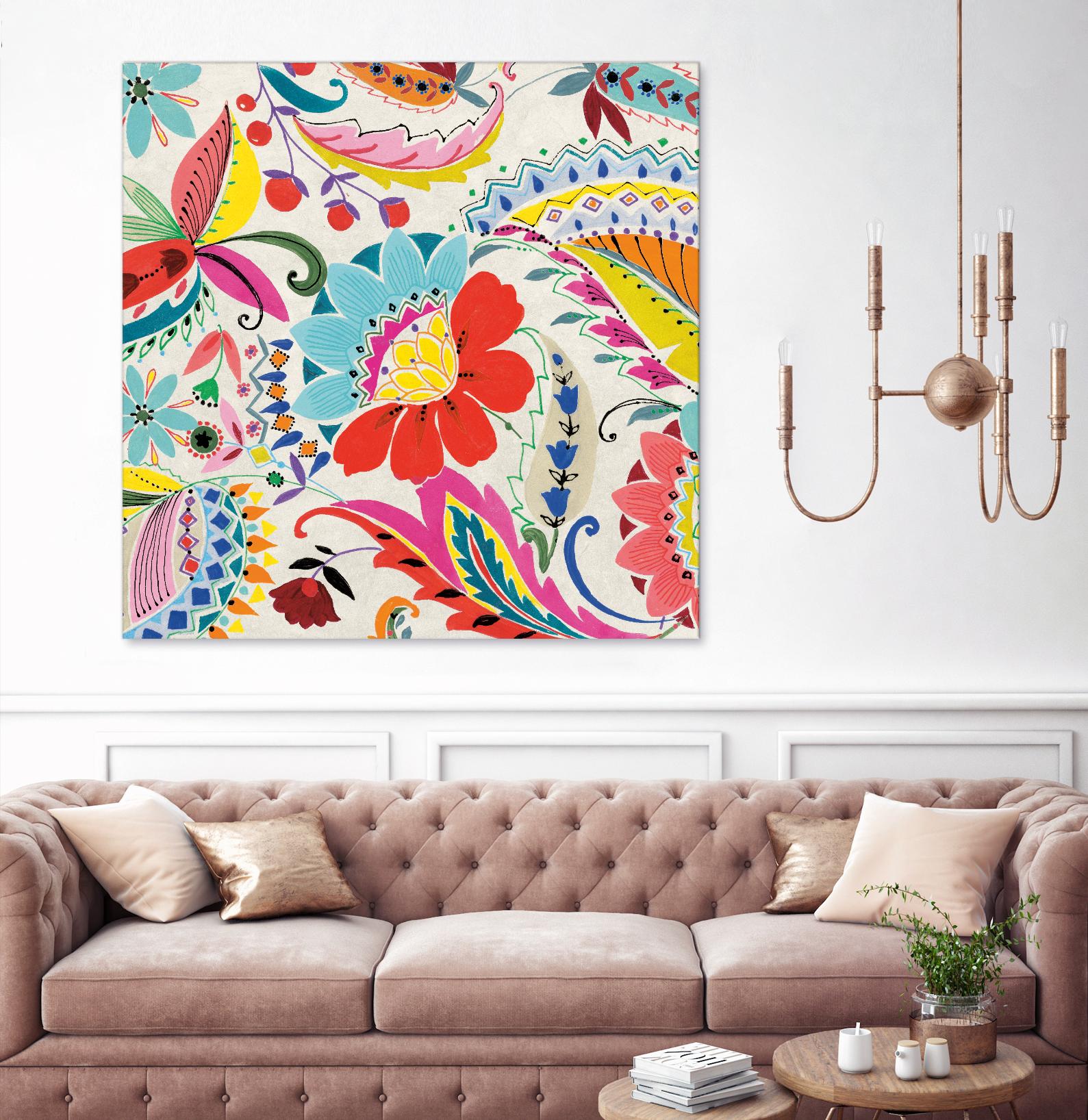 Boho Paisley II by Portfolio on GIANT ART - blue floral