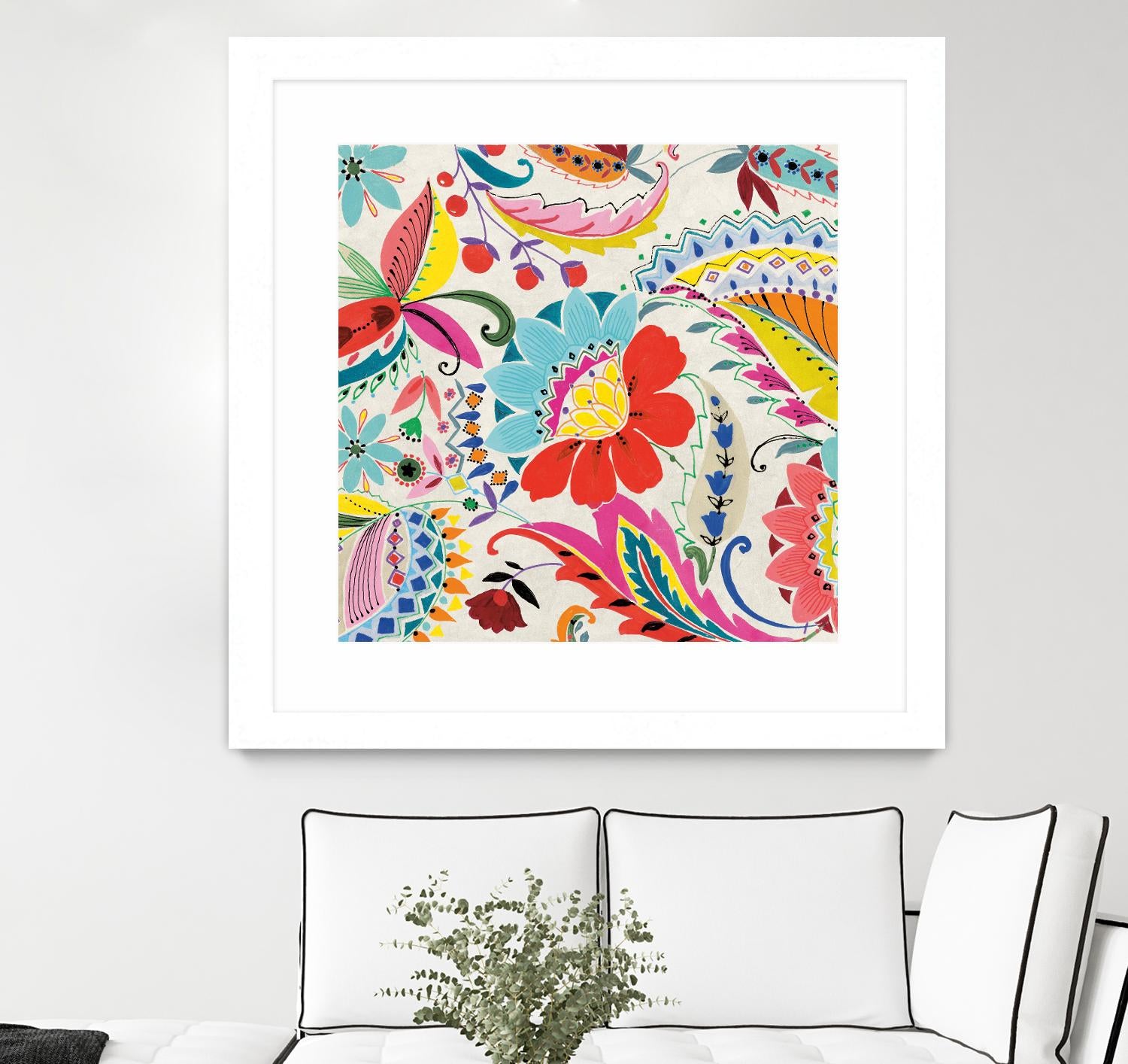 Boho Paisley II by Portfolio on GIANT ART - blue floral