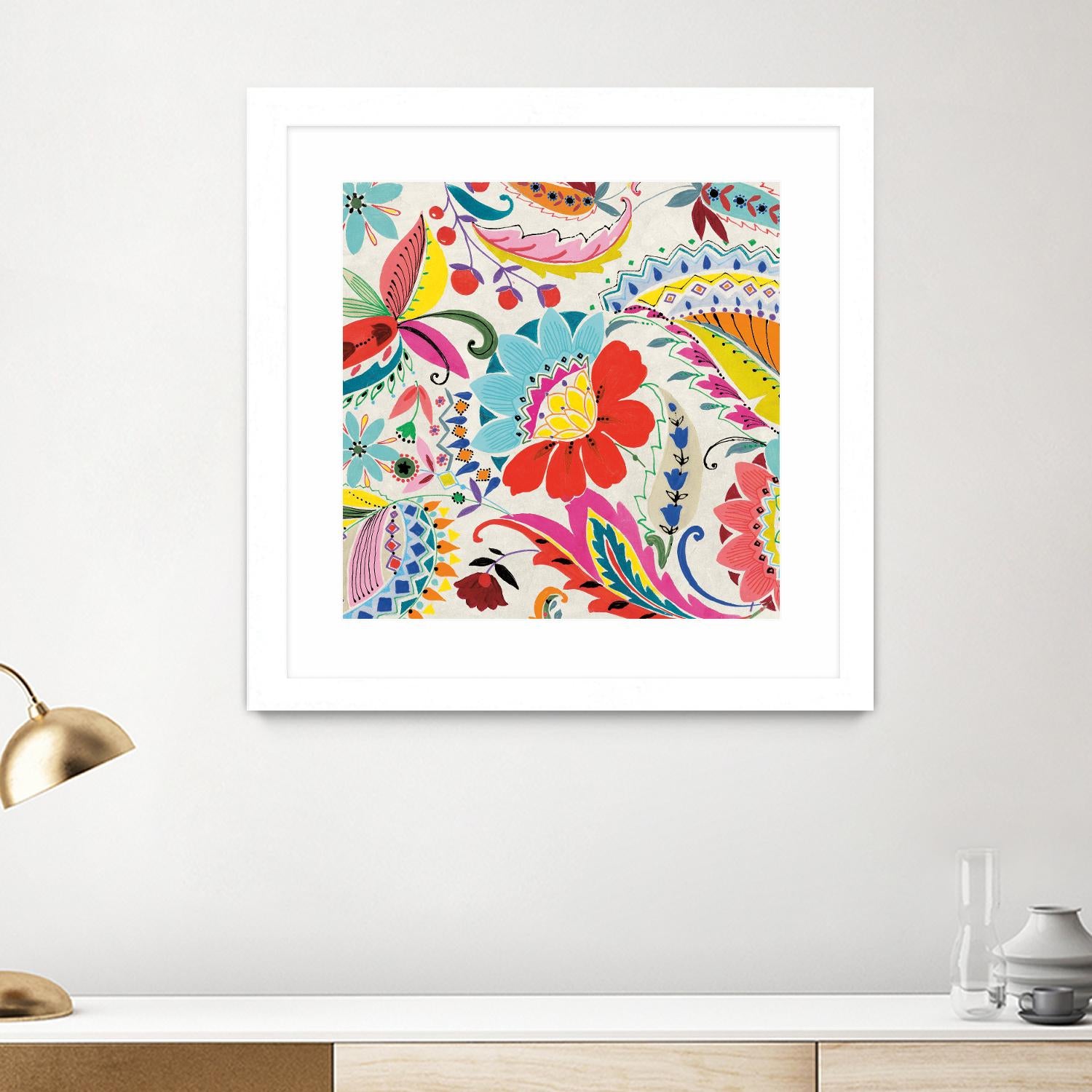 Boho Paisley II by Portfolio on GIANT ART - blue floral